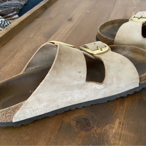 Birkenstock Arizona Big Buckle Sandcastle Nubuck Leather Sandals - Picture 10 of 15